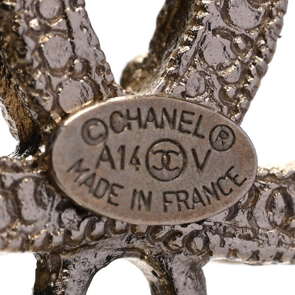 Chanel Crystal Pearl CC Drop Earrings Gold Pearly White 4 of 5
