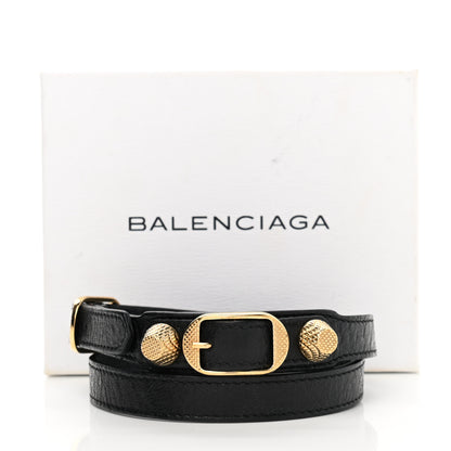 Balenciaga Agneau Giant 12 Gold Hardware Triple Tour Bracelet S Black 8 of 8