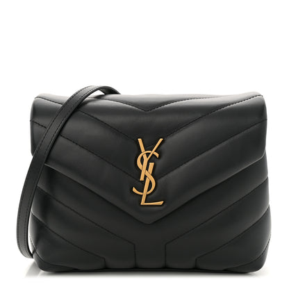 Saint Laurent Calfskin Y Quilted Monogram Toy Loulou Crossbody Bag Black 1 of 11