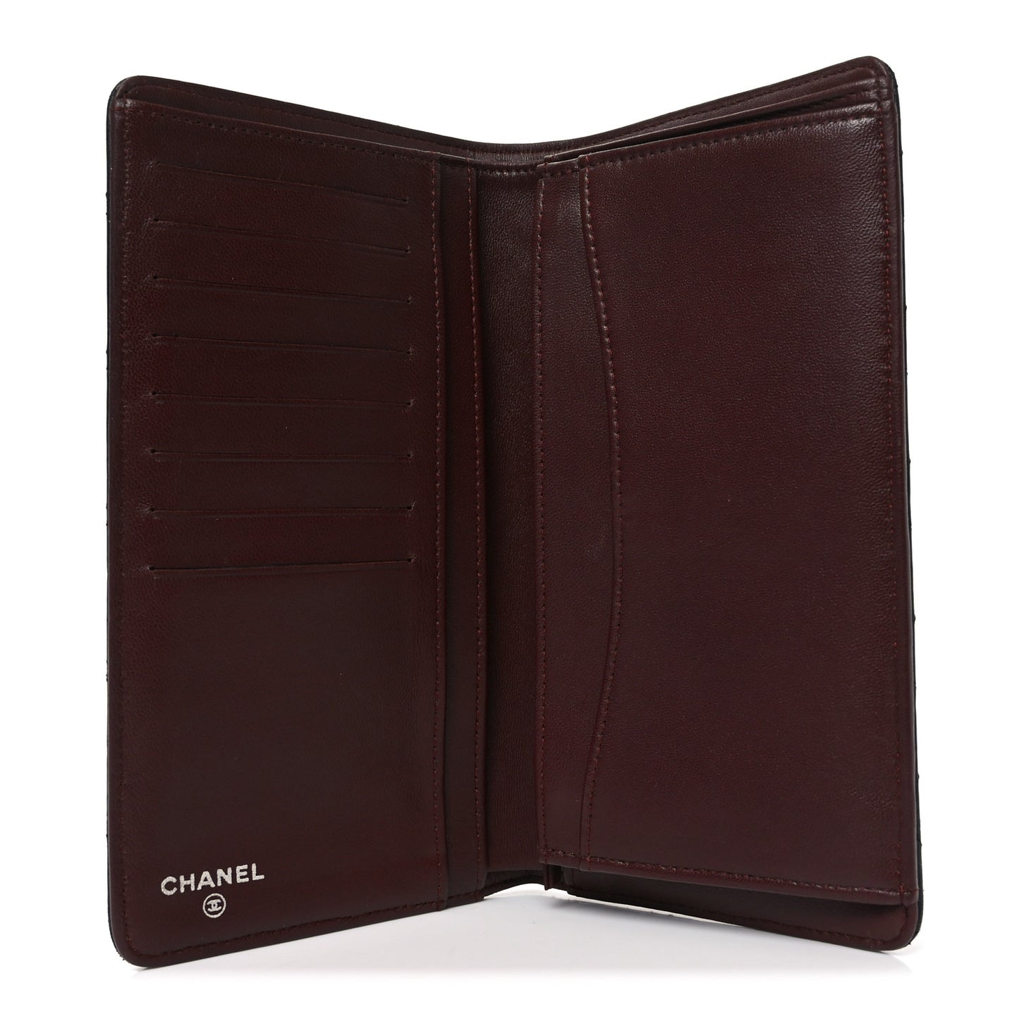 Lambskin Quilted Yen Wallet Black