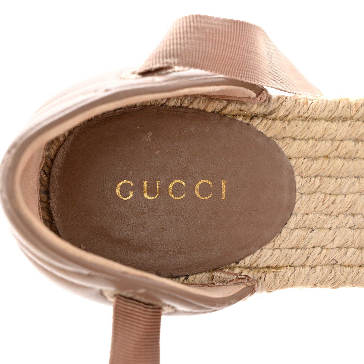 Nappa Matelasse GG Marmont Ankle Wrap Platform 35/120mm Espadrille Wedges 36 Porcelain Rose