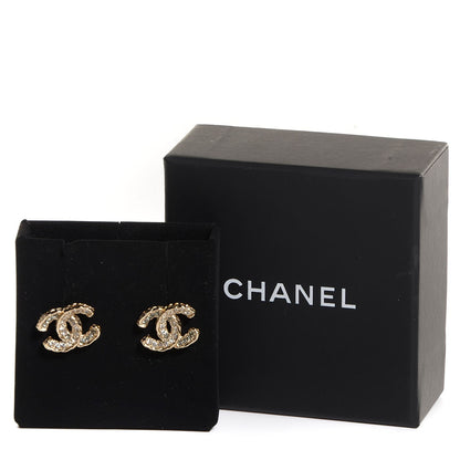 Chanel Crystal CC Earrings Gold 5 of 5
