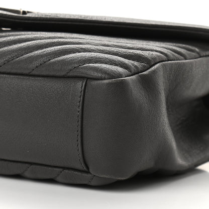 Saint Laurent Sheepskin Matelasse Chevron Monogram Medium College Bag Asphalt 8 of 8