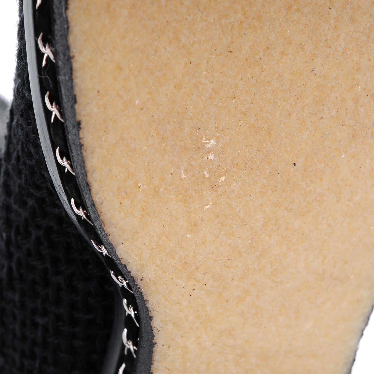 Chanel Tweed Quilted Chain Short Boots 38 Black 6 of 9