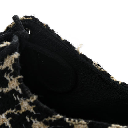 Chanel Tweed Lace Up Platform Oxfords 37 Black Multicolor 9 of 12