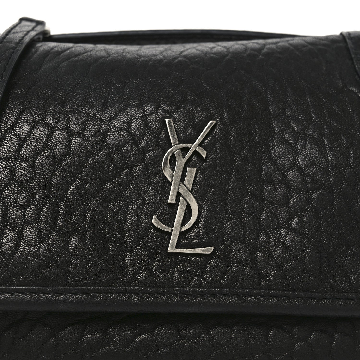 Saint Laurent Grained Lambskin Monogram Mini Niki Chain Satchel Black 8 of 10