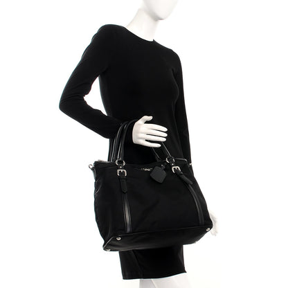 Prada Tessuto Nylon Soft Calf Tote Nero Black 3 of 9
