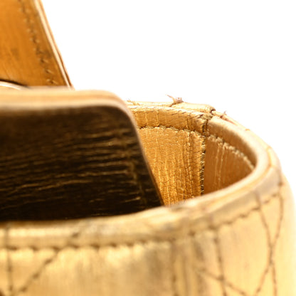 Christian Dior Metallic Grained Calfskin Cannage Small Lucky Badges My Lady Dior Gold 11 of 13