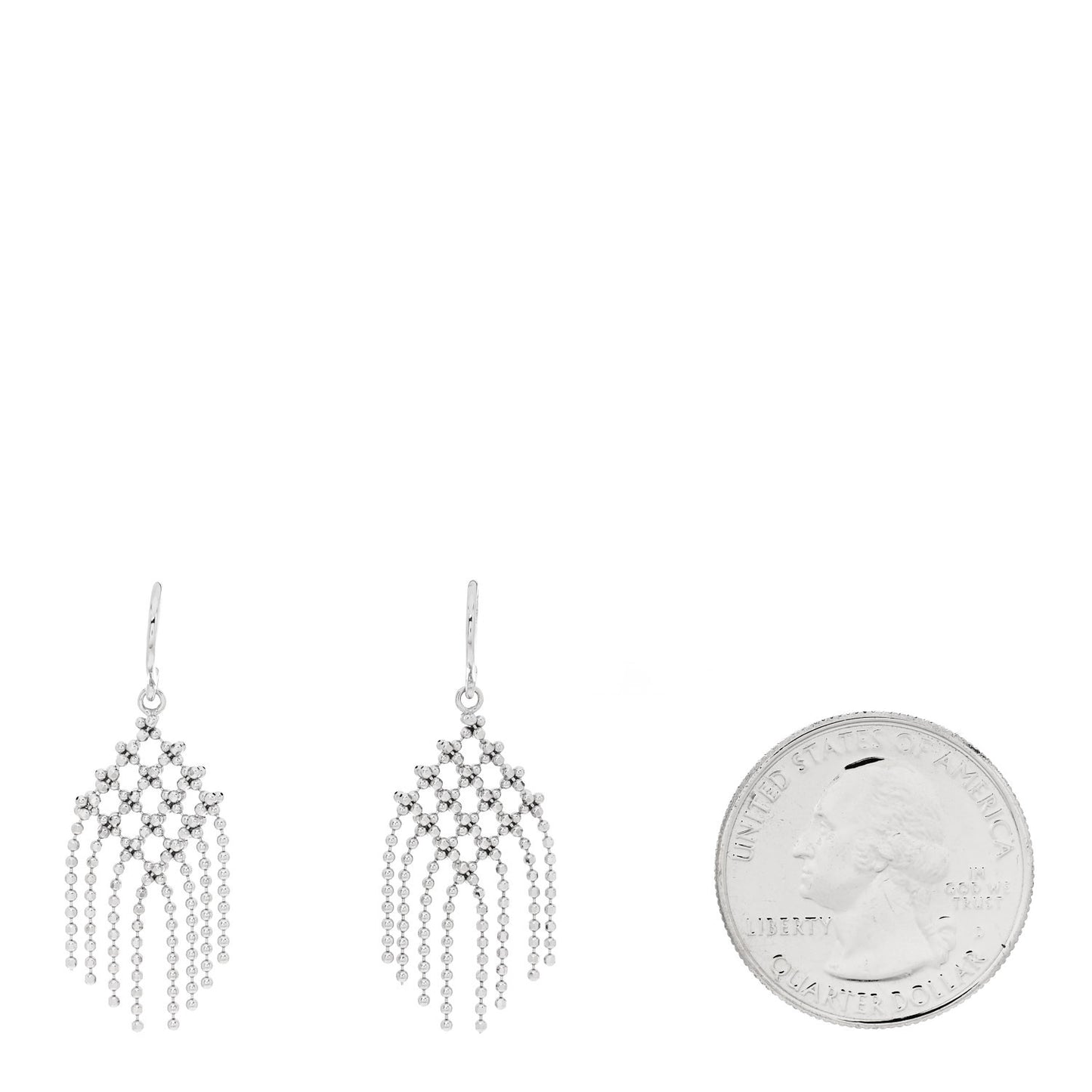 18K White Gold Fringe Earrings