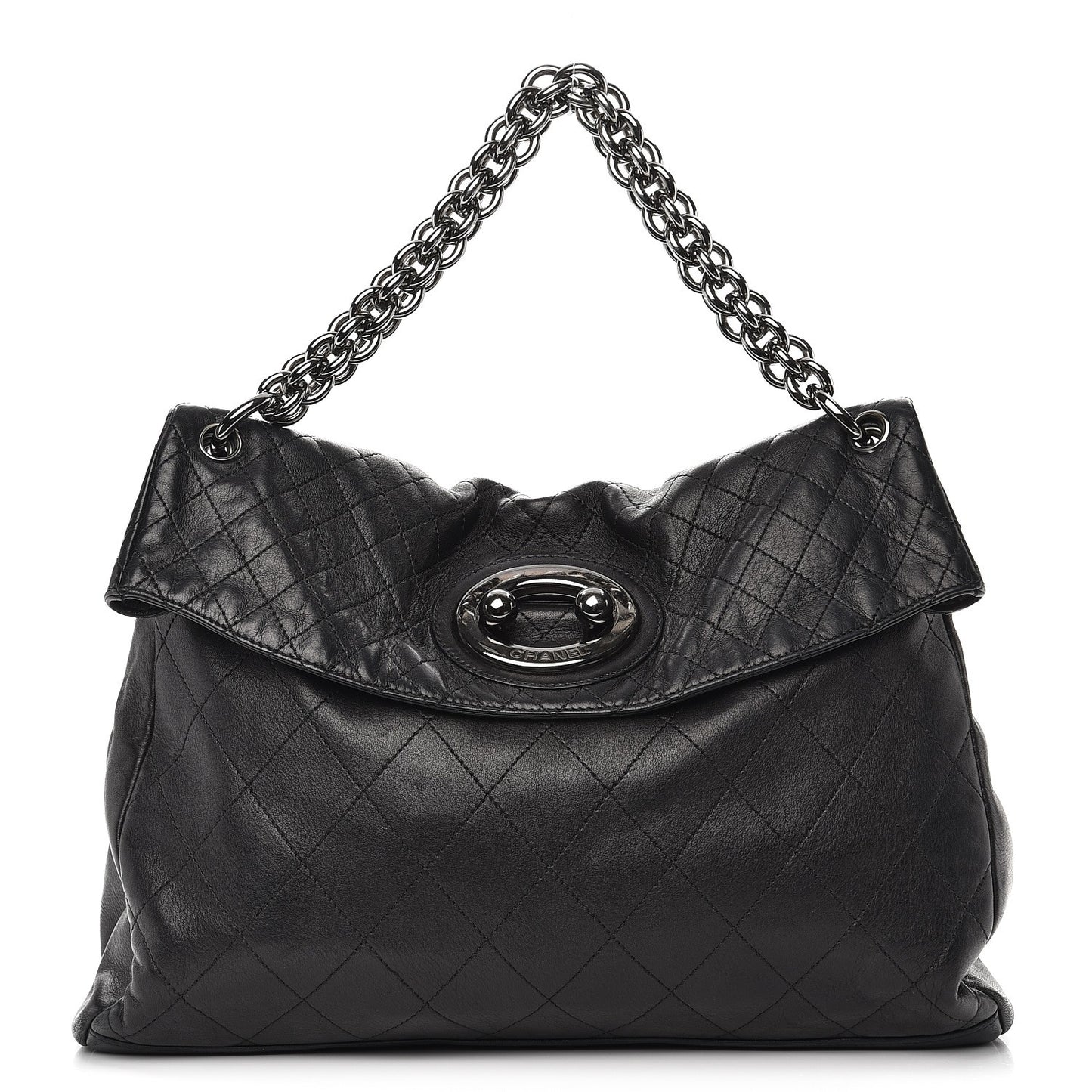 Lambskin Quilted New Lock Flap Black