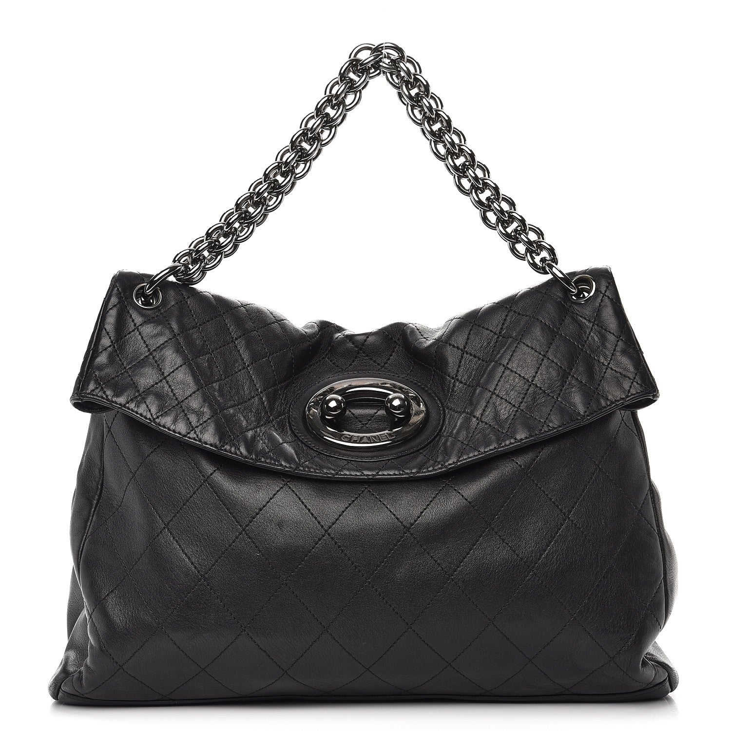 Chanel Lambskin Quilted New Lock Flap Black 1 of 10