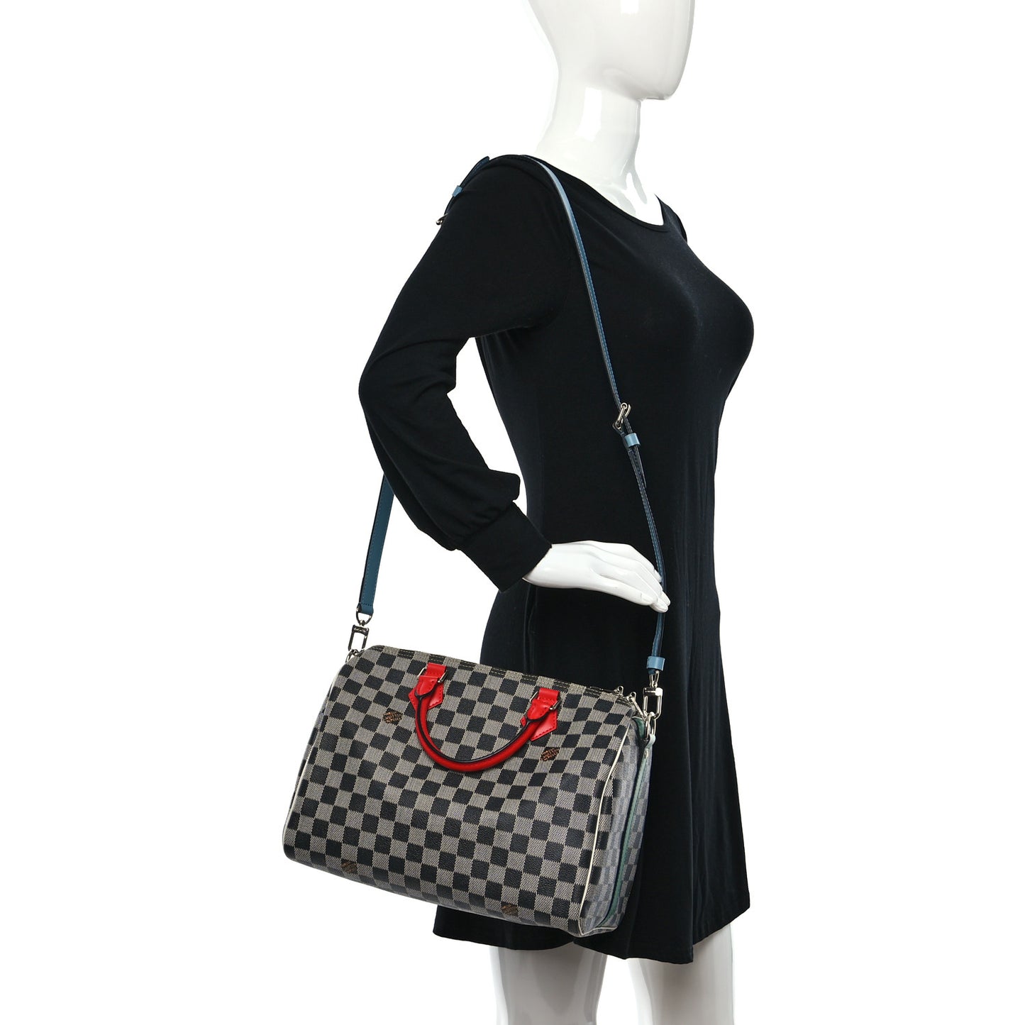 Damier Speedy Bandouliere 30 Black White