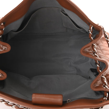 Chanel Calfskin Coco Bengal Open Accordion Tote Brown 7 of 10