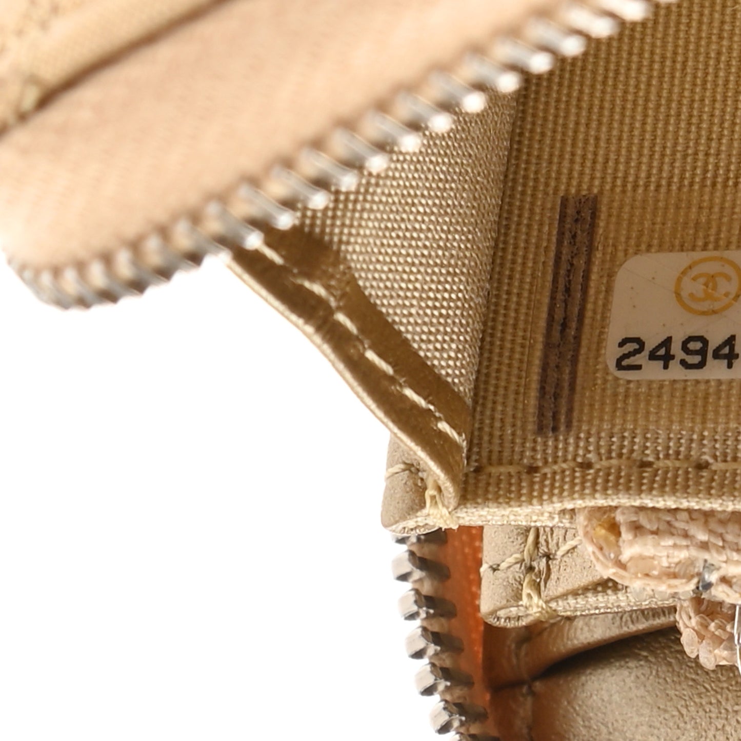 Metallic Lambskin Star Embossed Medium Zip Around Wallet Gold