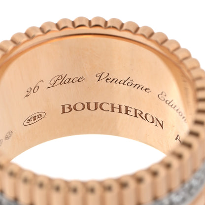 Boucheron 18K Rose White Gold Diamond Quatre Radiant Edition Ring  53 6.5 4 of 4