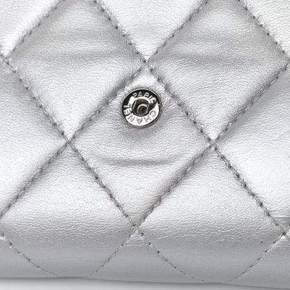 Chanel Metallic Lambskin Quilted Long Flap Wallet Silver 20 of 20