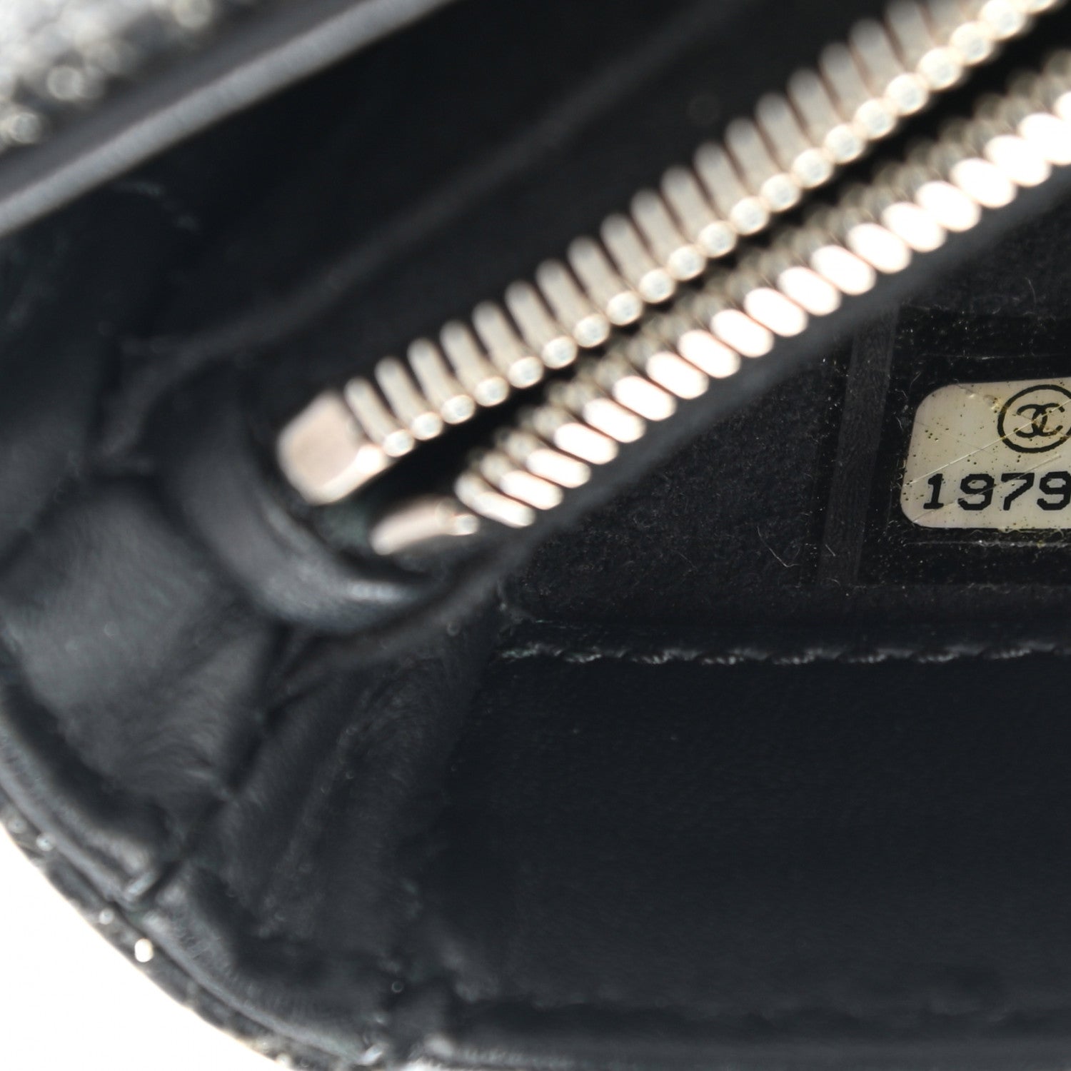 Chanel Glitter Calfskin Quilted Mini Phone Holder Clutch Black 8 of 10