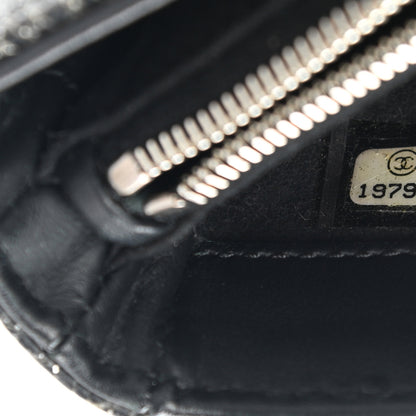 Chanel Glitter Calfskin Quilted Mini Phone Holder Clutch Black 8 of 10