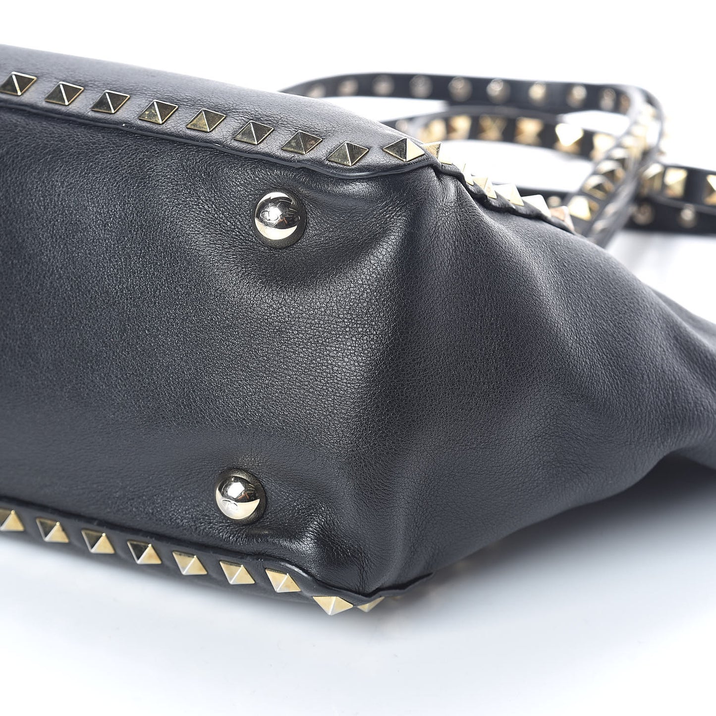 Vitello Small Rockstud Tote Black