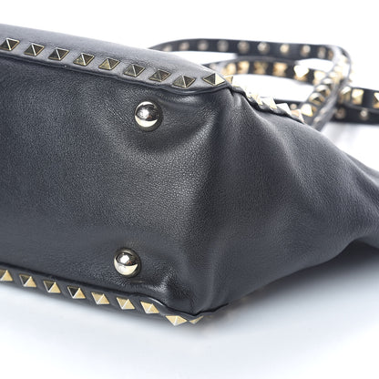 Valentino Garavani Vitello Small Rockstud Tote Black 8 of 14