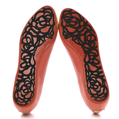 Jimmy Choo Nappa Metal Mesh Waine Ballet Flats 39 Agate Gold 5 of 9