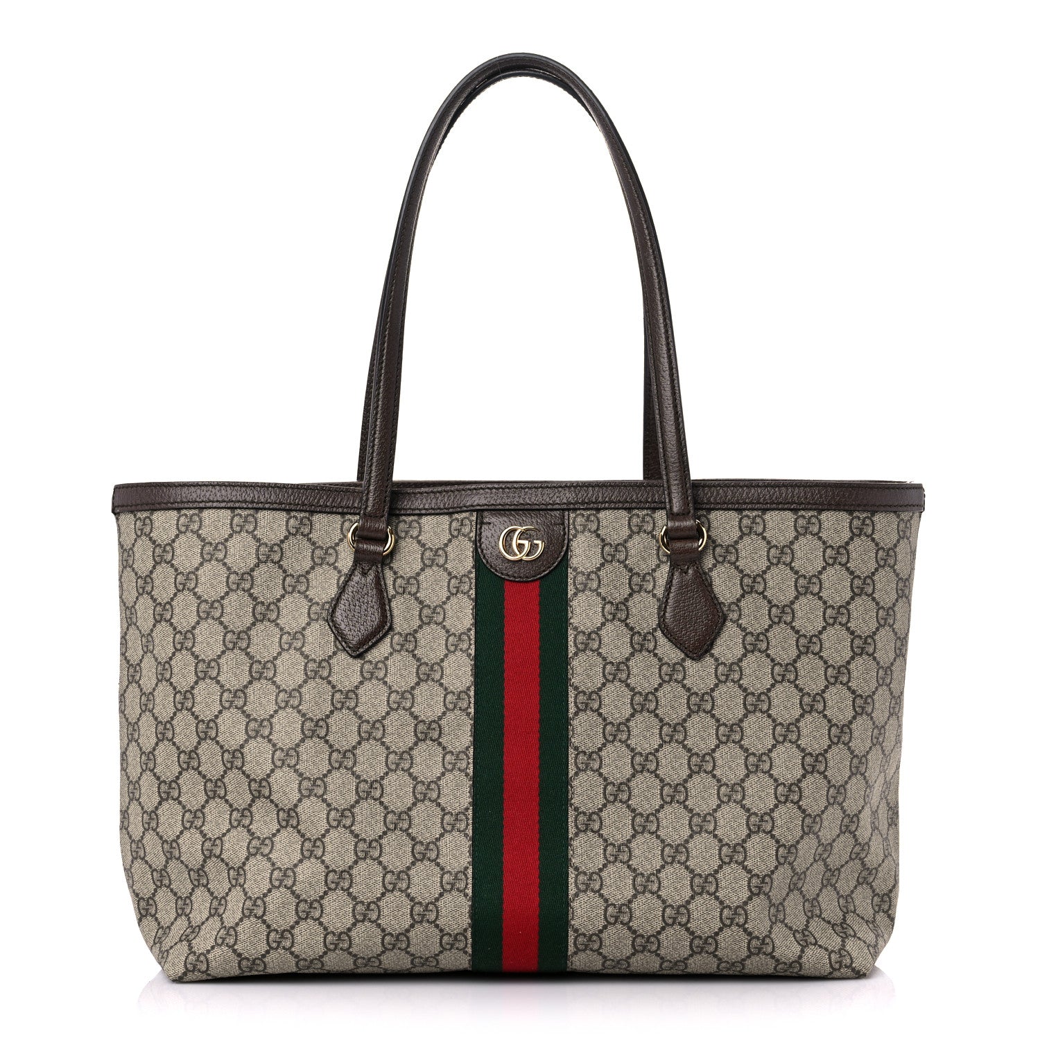 Gucci GG Supreme Monogram Medium Ophidia Shopping Tote Brown 1 of 20