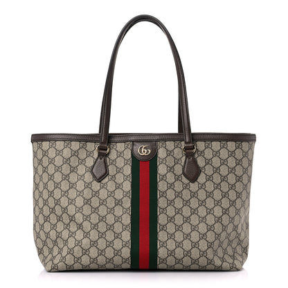 Gucci GG Supreme Monogram Medium Ophidia Shopping Tote Brown 1 of 20