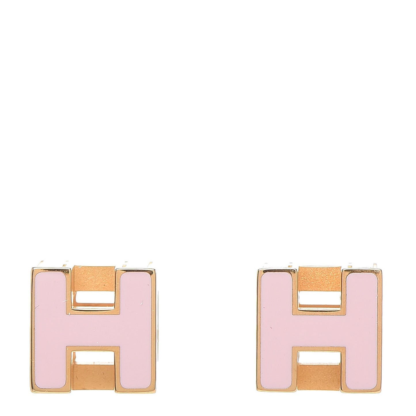 Gold Cage d'H Earrings Rose Dragee