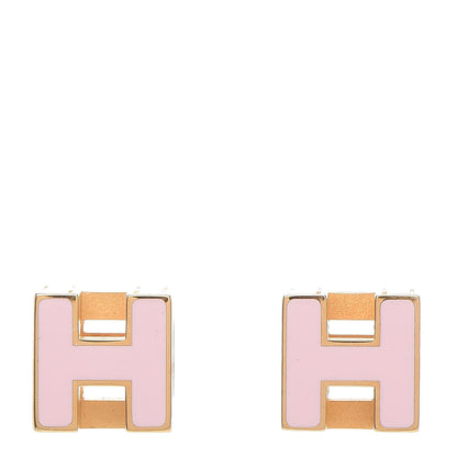 Hermes Gold Cage d'H Earrings Rose Dragee 1 of 5