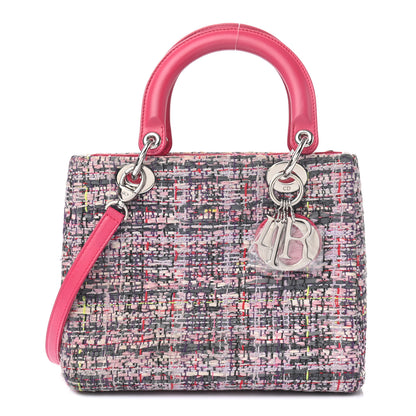 Christian Dior Tweed Medium Lady Dior Pink Multicolor 1 of 9