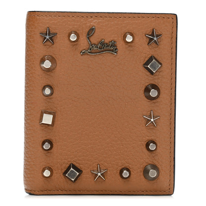 Christian Louboutin Grained Calfskin Star Studded Bi-Fold Wallet Nude Multimetal 1 of 11