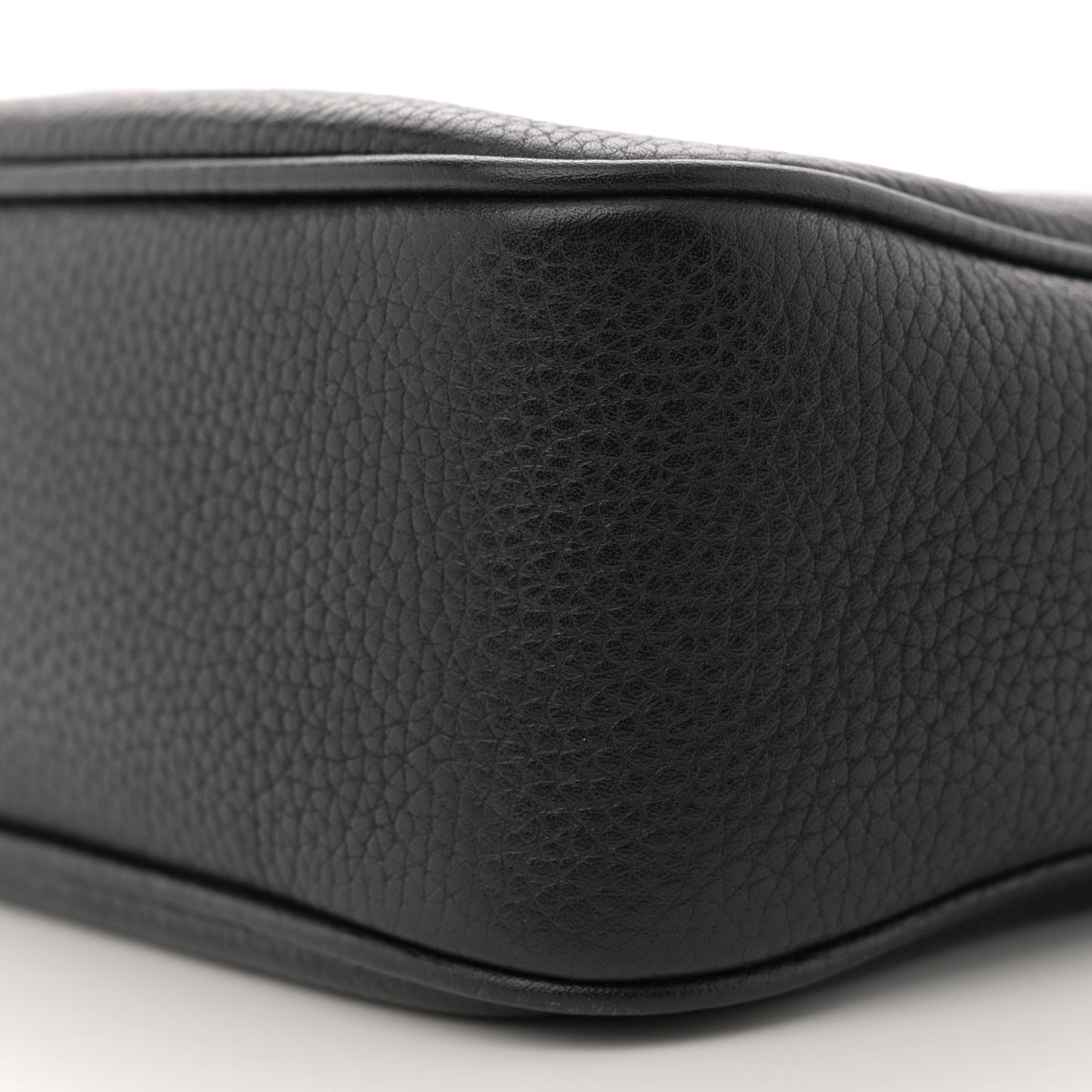 Pebbled Calfskin Small Soho Disco Bag Black