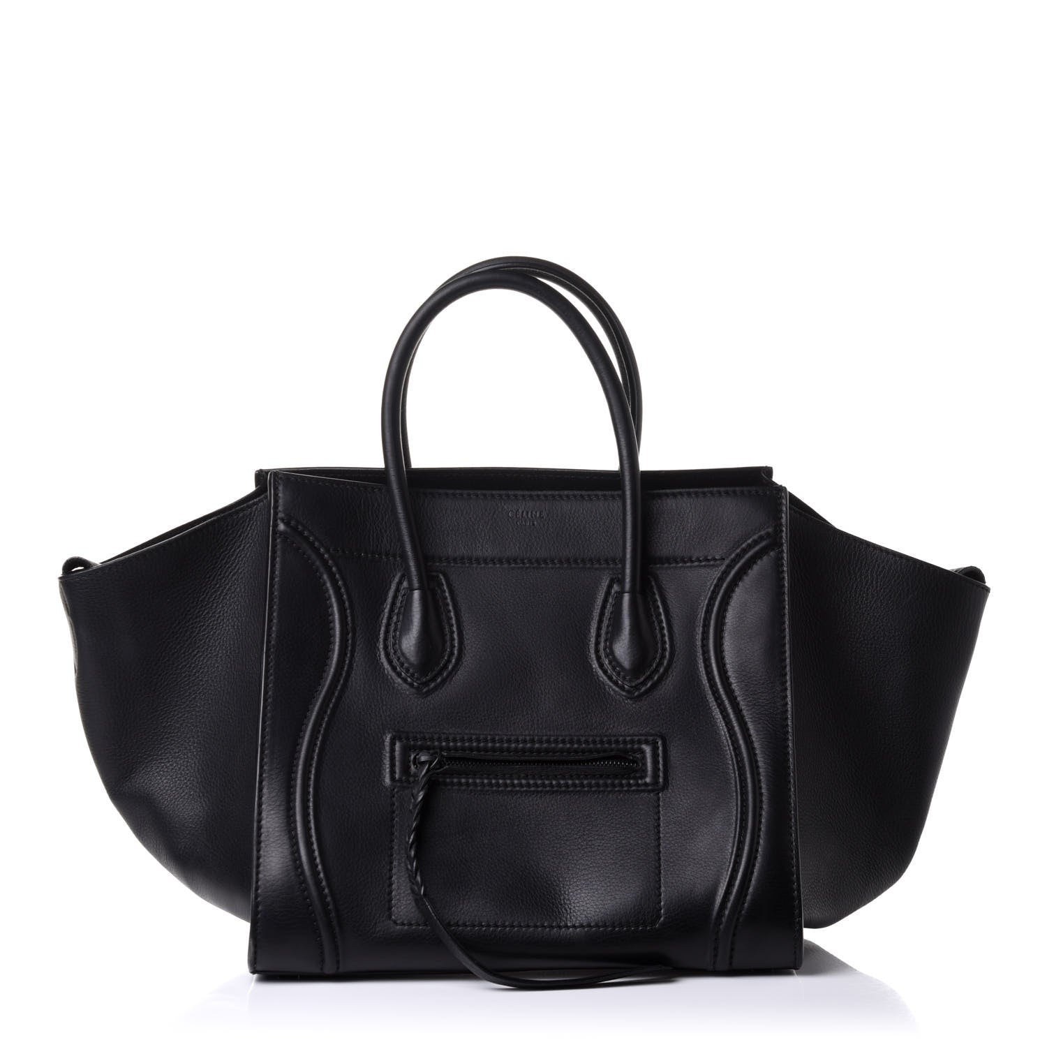 Celine Supple Calfskin Medium Phantom Luggage Black 1 of 10
