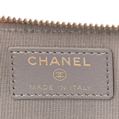 Chanel Iridescent Caviar Quilted Zipped Key Holder Case Beige 6 of 11