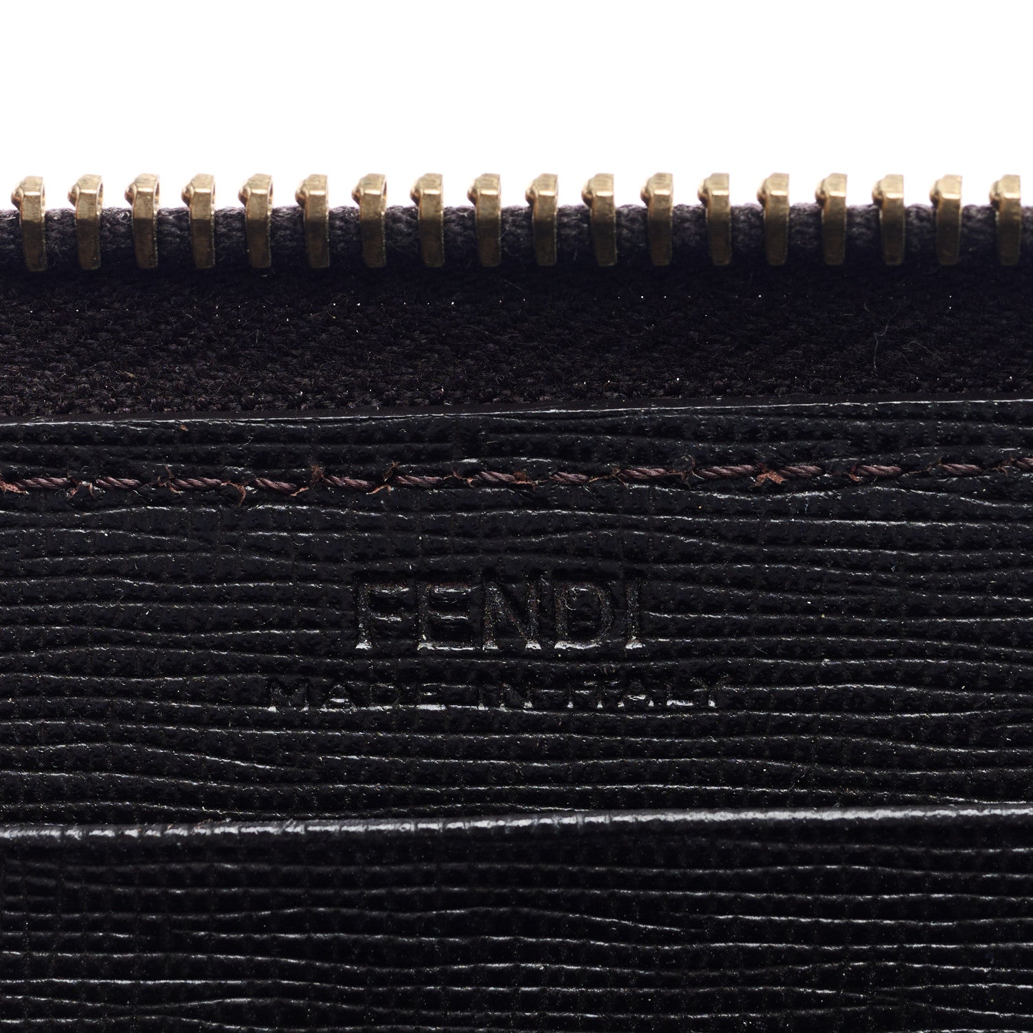 Fendi Zucca Spalmati Vitello Elite Zip Around Wallet Tobacco Ebano 6 of 6