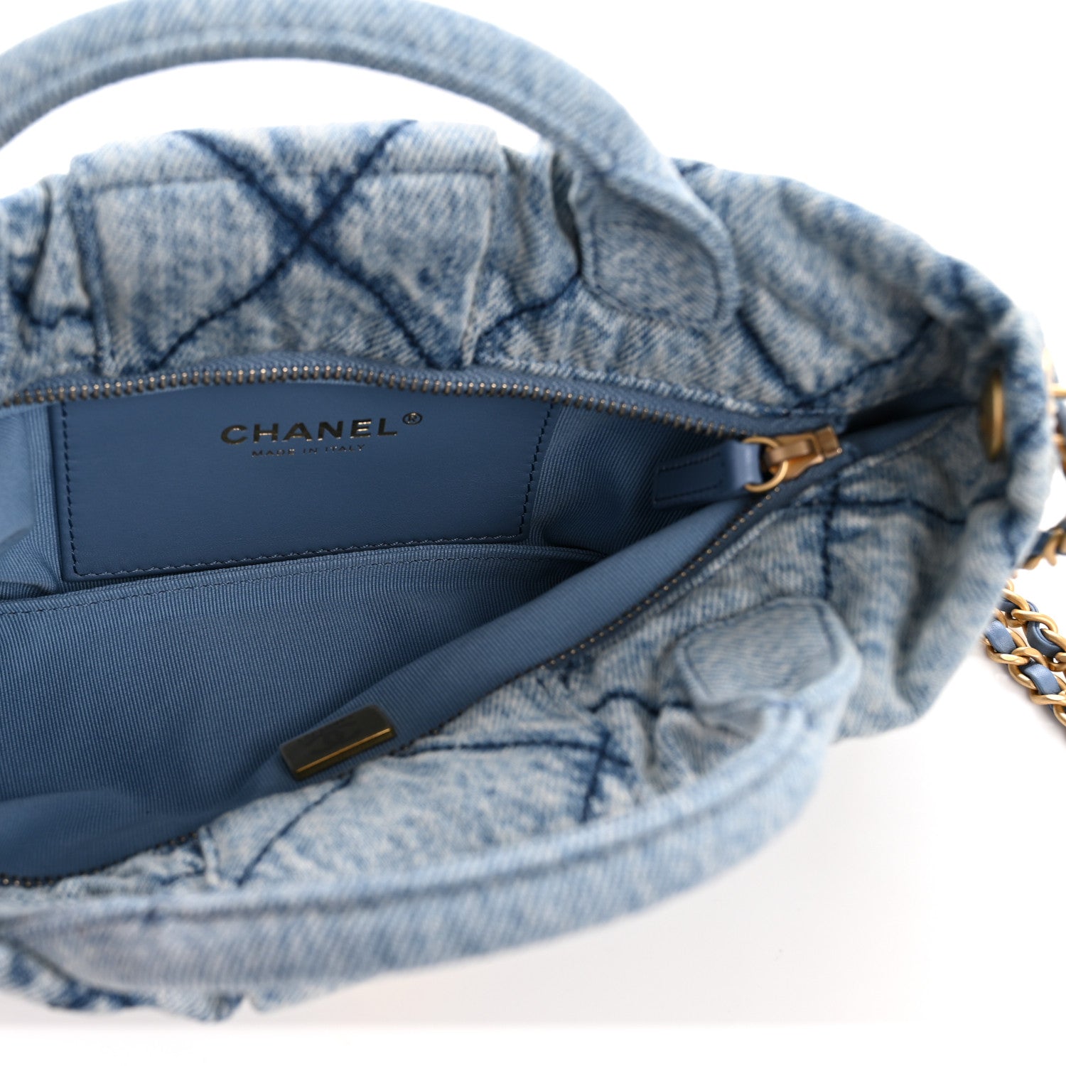 Chanel Washed Denim Quilted Mini Bow Bag Blue 5 of 10