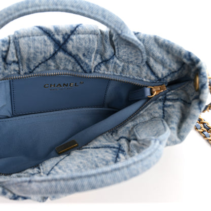 Chanel Washed Denim Quilted Mini Bow Bag Blue 5 of 10
