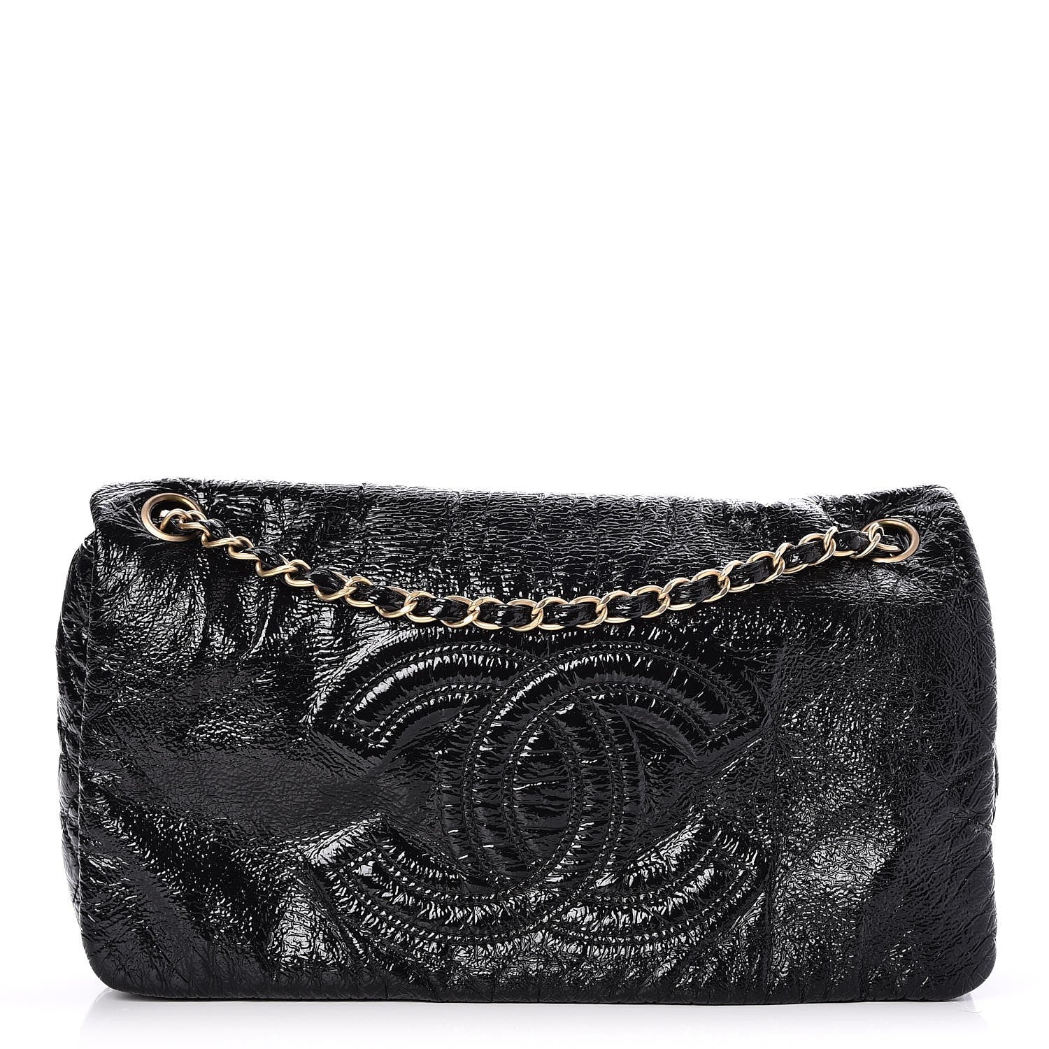 Chanel Vinyl Medium Rock and Chain Flap Black 1 of 8