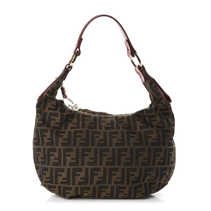 Fendi Zucca Cuoio Lucido Small Chef Hobo Tobacco Rosso Scuro 1 of 9