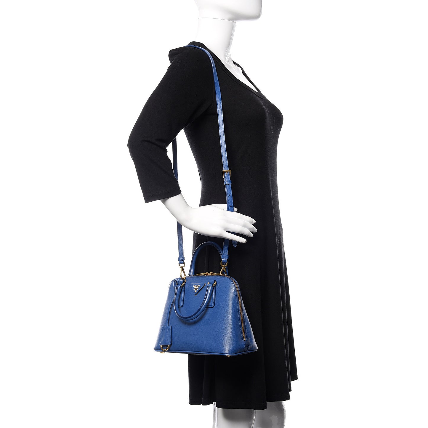 Saffiano Lux Small Promenade Tote Azzurro