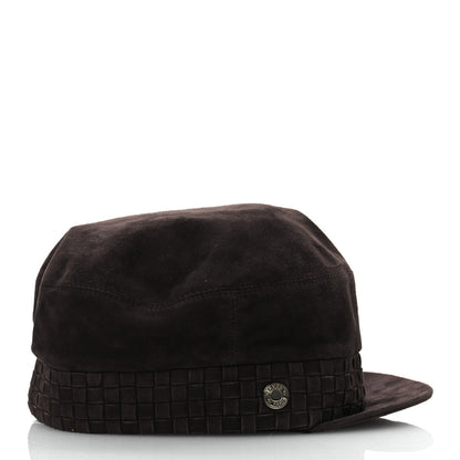 Hermes Suede Casquette Cabourg Cliquetis Cap 57 Marron Ebene 5 of 9