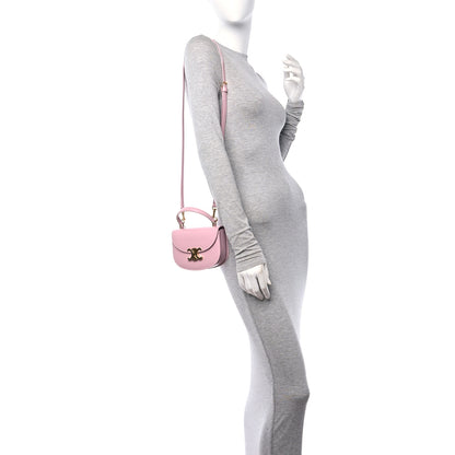 Celine Shiny Calfskin Triomphe Mini Besace Clea Light Pink 2 of 12