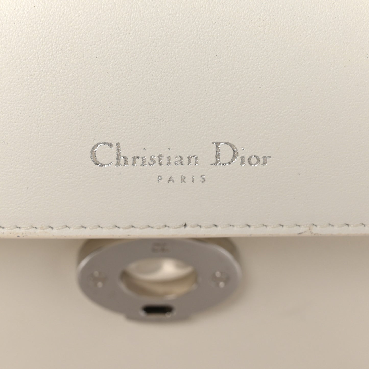 Smooth Calfskin Bi-Color Small Be Dior Flap White Black