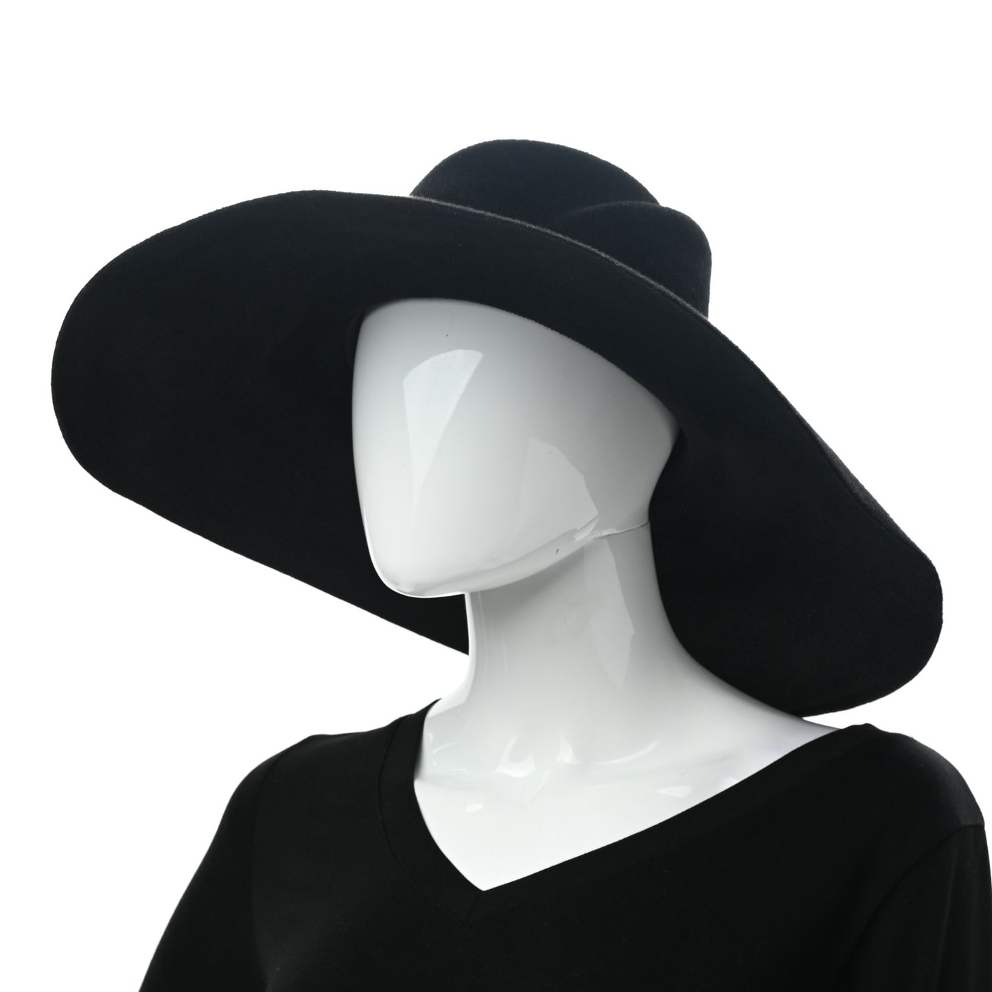 Felt Wide Brim Hat S Black