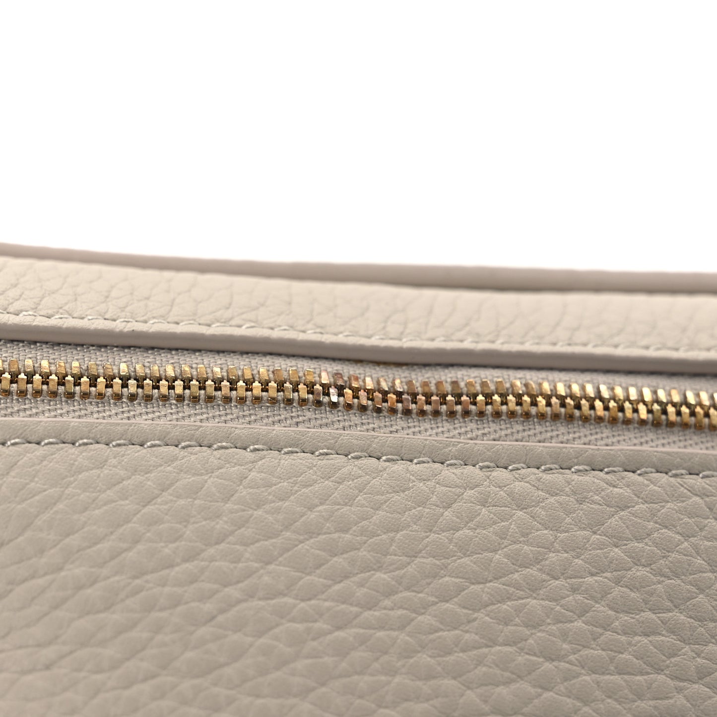 Grained Calfskin Extra Pocket Mini Pouch Light Travertine