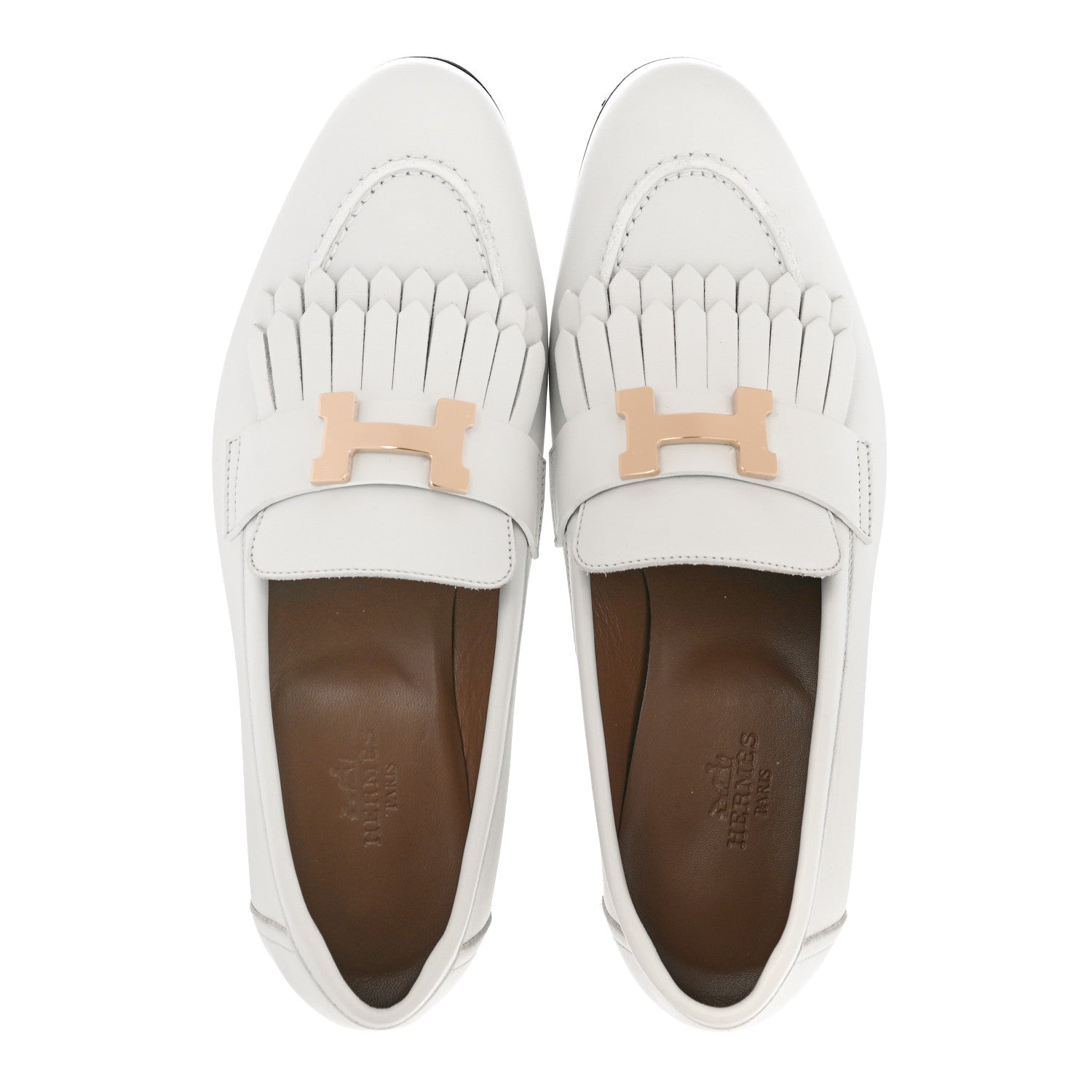 Hermes Calfskin Womens Royal Loafer 36 White 5 of 11