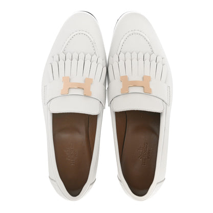 Hermes Calfskin Womens Royal Loafer 36 White 5 of 11
