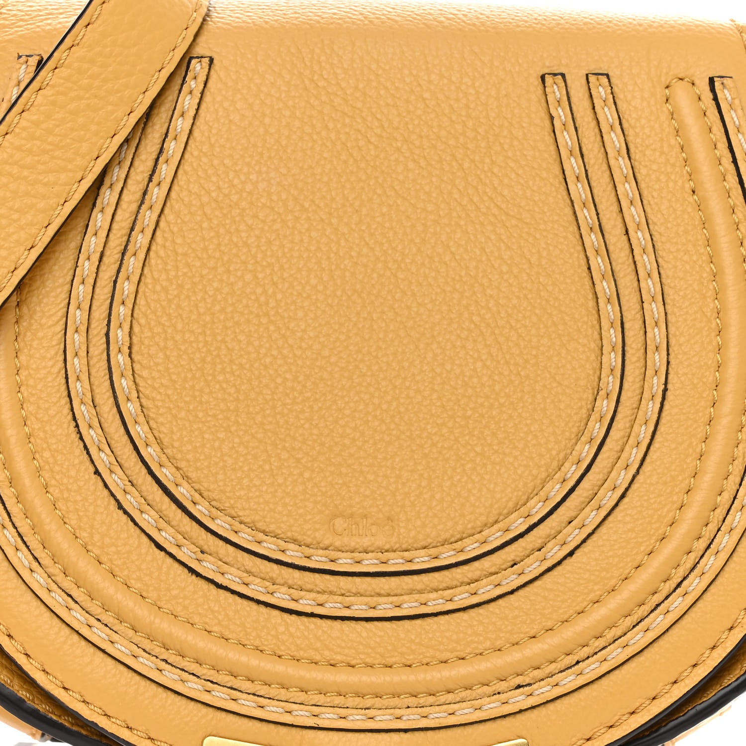 Chloe Calfskin Mini Marcie Round Crossbody Bag Dusty Yellow 7 of 9
