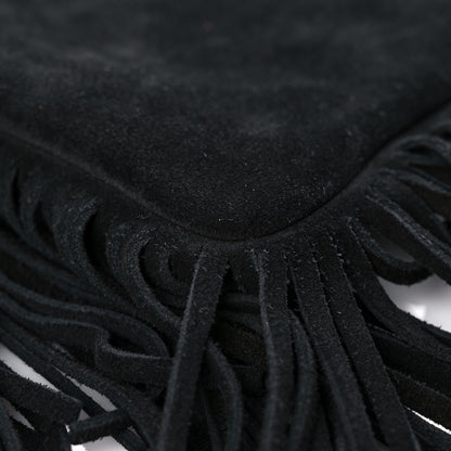 Saint Laurent Suede Calfskin Small Fringe Crossbody Bag Black 11 of 13