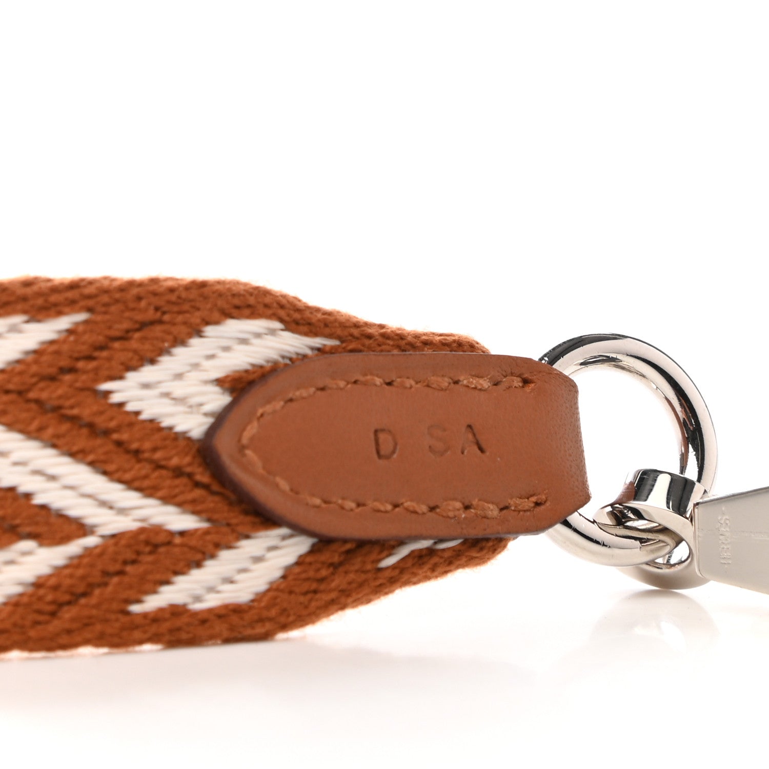 Hermes Toile Swift 25mm Sangle ZigZag Shoulder Strap Gold White 5 of 5